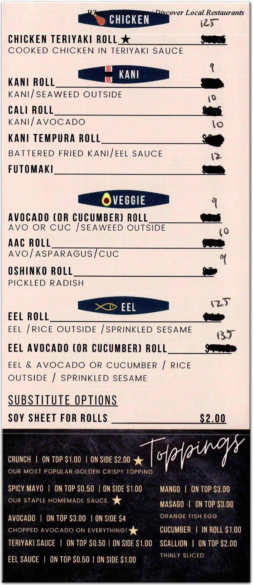 menu