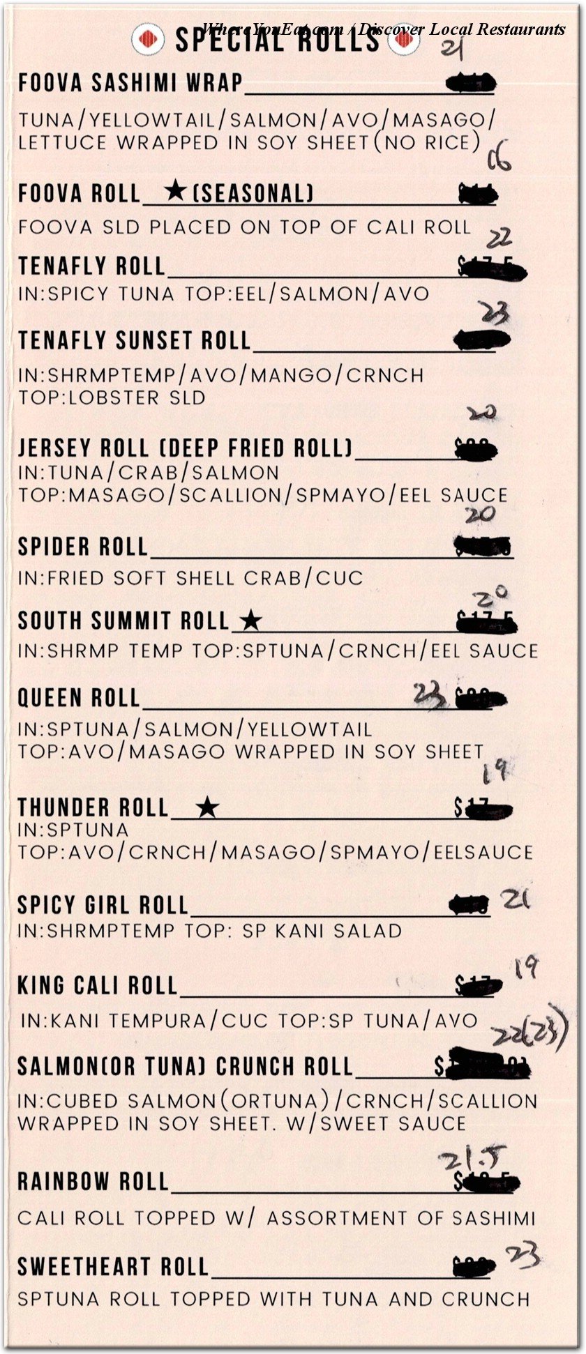 menu