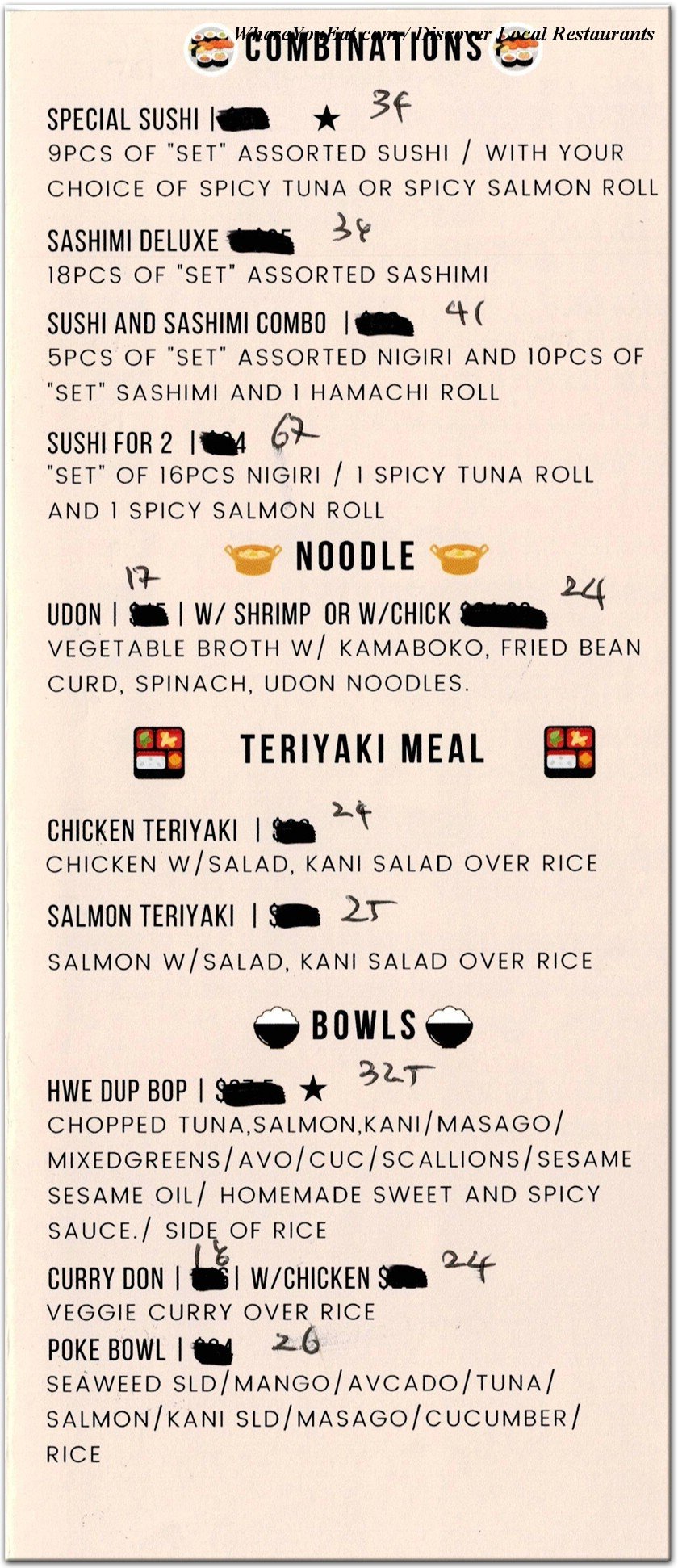 menu
